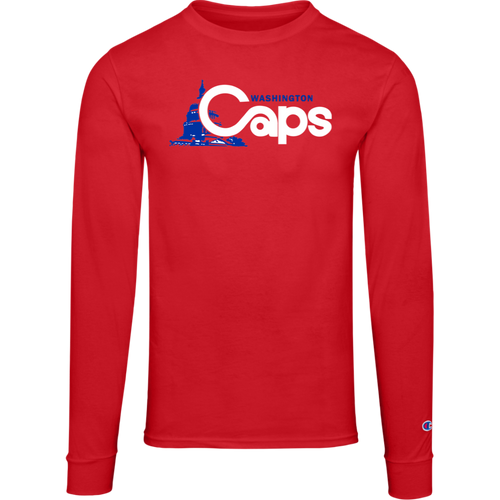 Washington Caps ABA Basketball Team Long Sleeve Shirt Crewneck 100% Cotton Fabric color Red