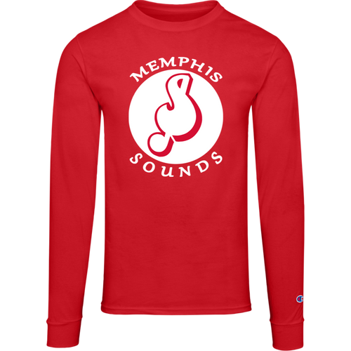Memphis Sounds ABA Basketball Team Long Sleeve Shirt Crewneck 100% Cotton Fabric color Red