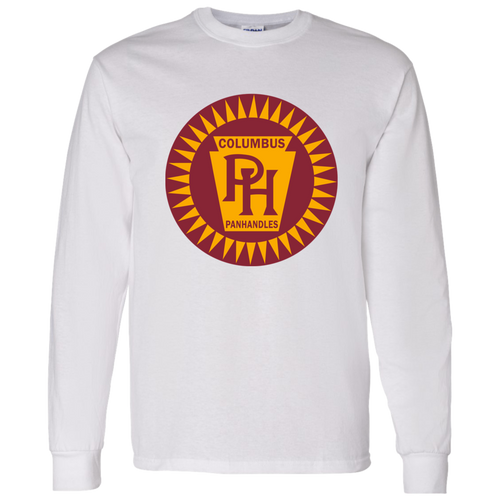 Columbus Panhandles Long Sleeve Shirt Classic NFL Football Team Fan Apparel color White