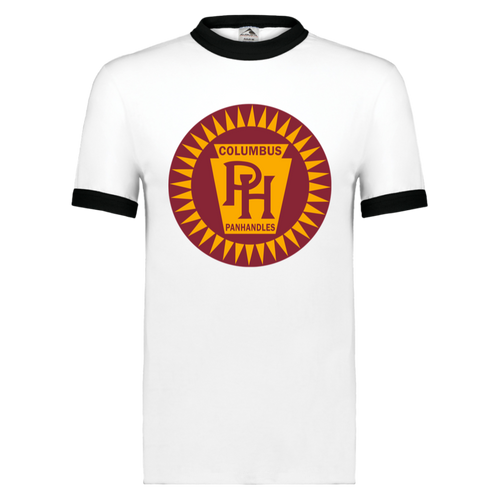 Columbus Panhandles Ringer T-shirt NFL Football Team Fan Apparel color White/Black
