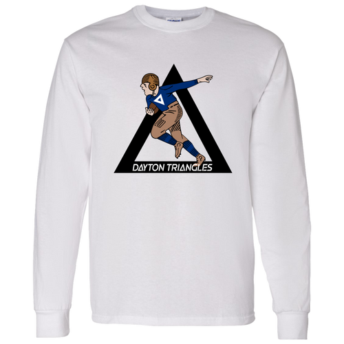 Dayton Triangles Long Sleeve Shirt Classic NFL Football Team Fan Apparel color White