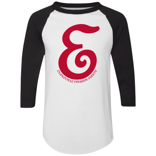 Evansville Crimson Giants Raglan Shirt Colorblock NFL Football Team Fan Apparel color White/Black