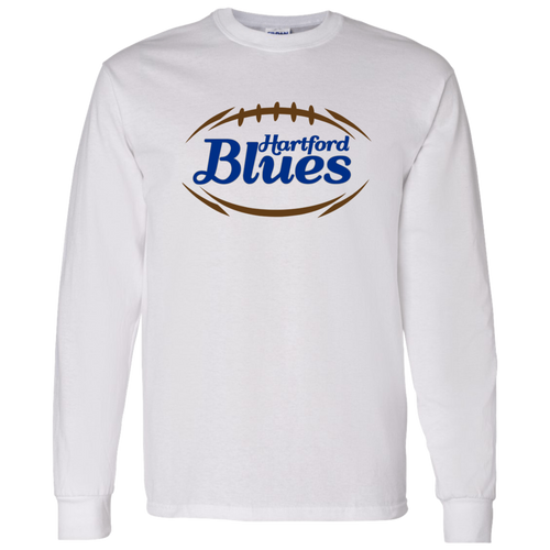 Hartford Blues Long Sleeve Shirt Classic NFL Football Team Fan Apparel color White