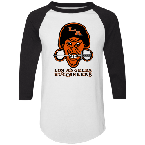 Los Angeles Buccaneers Raglan Shirt Colorblock NFL Football Team Fan Apparel color White/Black