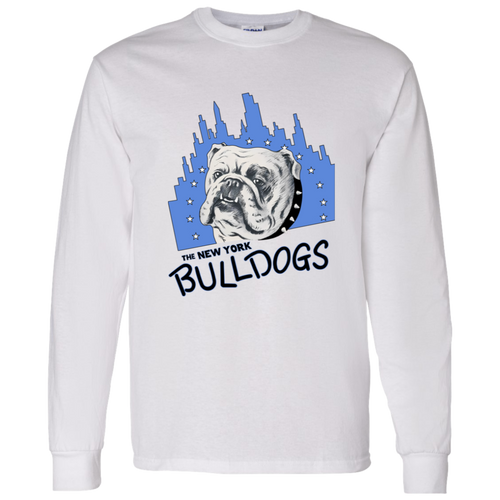 New York Bulldogs Long Sleeve Shirt Classic NFL Football Team Fan Apparel color White