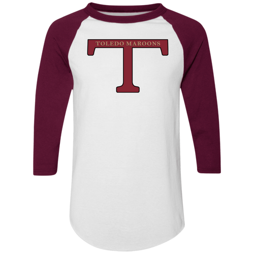 Toledo Maroons Raglan Shirt Colorblock NFL Football Team Fan Apparel color White/Maroon