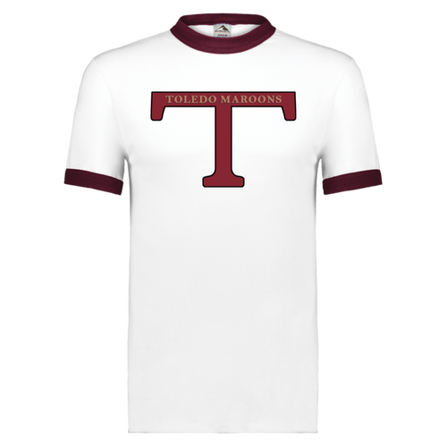 Toledo Maroons Ringer T-shirt NFL Football Team Fan Apparel color White/Maroon