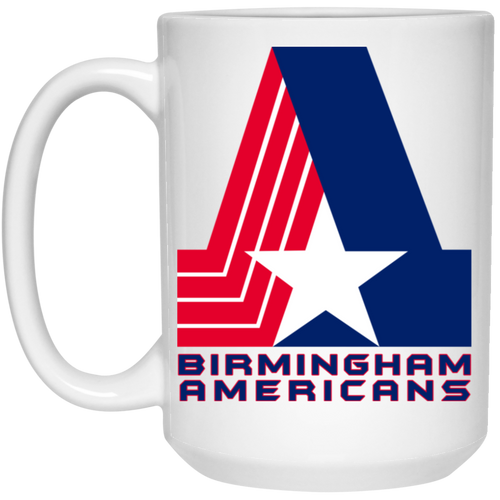 Birmingham Americans Mug White Glossy 15 oz. Ceramic Drinkware WFL Football Team Logo