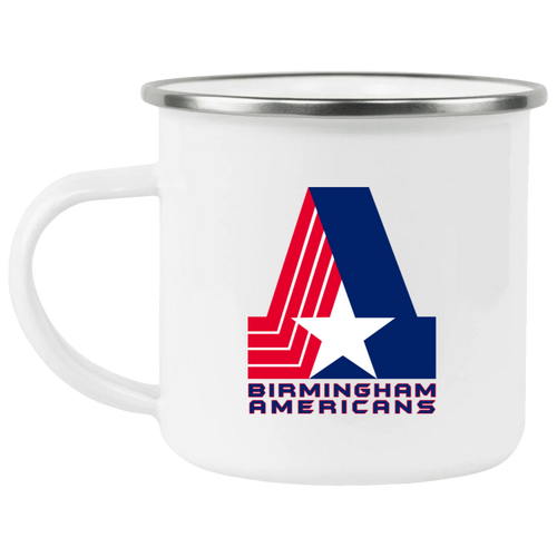 Birmingham Americans Camping Mug 12 oz. Enamel WFL Football Team color White