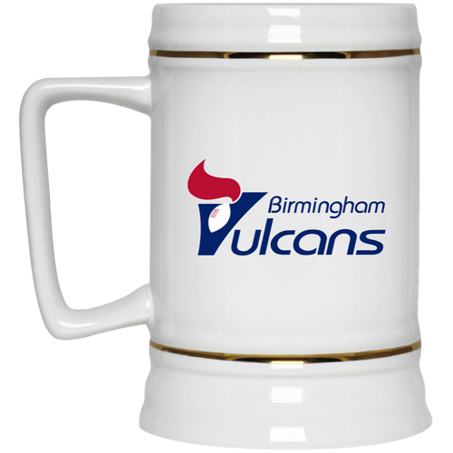 Birmingham Vulcans Beer Stein 22 oz. White Ceramic WFL Football Team