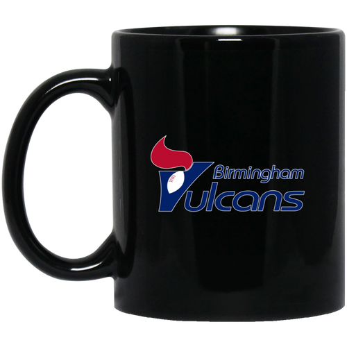 Birmingham Vulcans Mug 11 oz. Black Glossy Ceramic WFL Football Team