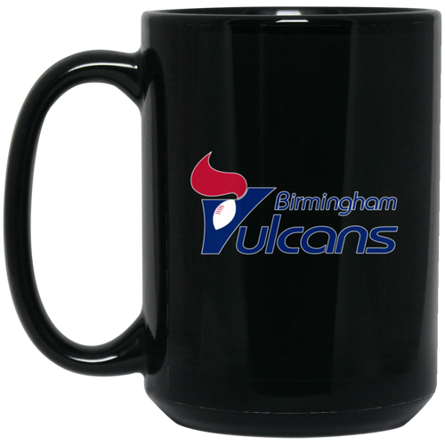 Birmingham Vulcans Mug 15 oz. Black Glossy Ceramic WFL Football Team