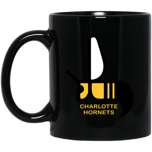 Charlotte Hornets Mug 11 oz. Black Glossy Ceramic WFL Football Team