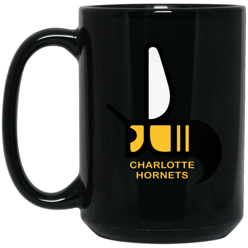 Charlotte Hornets Mug 15 oz. Black Glossy Ceramic WFL Football Team