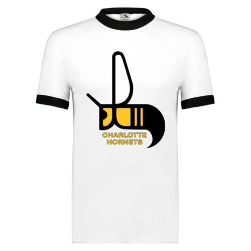 Charlotte Hornets Ringer T-shirt WFL Football Team color White/Black