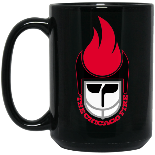 Chicago Fire Mug 15 oz. Black Glossy Ceramic WFL Football Team
