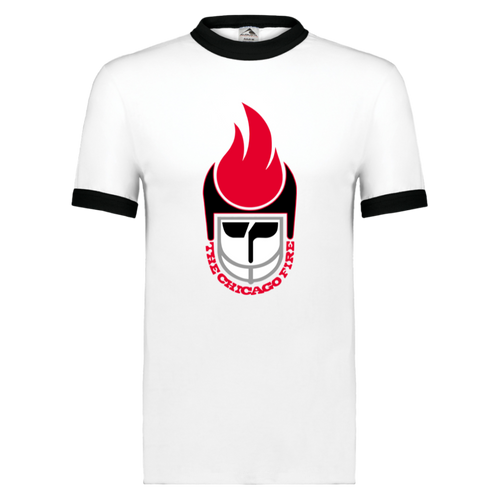 Chicago Fire Ringer T-shirt WFL Football Team color White/Black