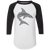 Jacksonville Sharks Raglan Shirt Colorblock WFL Football Team color White/Black Jacksonville Sharks Raglan Shirt Colorblock WFL Football Team color White/Black