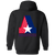 Birmingham Americans Full Zip Hoodie WFL Football Team color Black Birmingham Americans Full Zip Hoodie WFL Football Team color Black