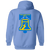 Philadelphia Bell Full Zip Hoodie - WFL Football Team color Columbia Blue