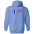 Utah Stars Full Zip Hoodie ABA Basketball Team color Carolina Blue