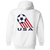 Team USA Full Zip Hoodie NASL Soccer Team color White Team USA Full Zip Hoodie NASL Soccer Team color White