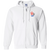 Connecticut Wildcats Full Zip Hoodie ASL Soccer Team color White Connecticut Wildcats Full Zip Hoodie ASL Soccer Team color White