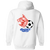 Connecticut Wildcats Full Zip Hoodie ASL Soccer Team color White Connecticut Wildcats Full Zip Hoodie ASL Soccer Team color White