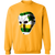 Minnesota North Stars NHL Gilles Meloche Goalie Mask Sweatshirt Crewneck Pullover color Gold
