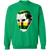 Minnesota North Stars NHL Gilles Meloche Goalie Mask Sweatshirt Crewneck Pullover color Irish Green