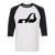 Baltimore Blades WHA Hockey Raglan Shirt  3/4 Sleeve in White/Black