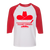 Calgary Cowboys WHA Hockey Raglan Shirt  3/4 Sleeve in White/Red