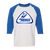 Houston Aeros WHA Hockey Raglan Shirt  3/4 Sleeve in White/Royal Blue
