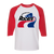 Indianapolis Racers WHA Hockey Raglan Shirt  3/4 Sleeve in White/Red