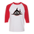 Los Angeles Sharks WHA Hockey Raglan Shirt  3/4 Sleeve in White/Red