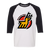 Michigan Stags WHA Hockey Raglan Shirt  3/4 Sleeve in White/Black
