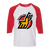 Michigan Stags WHA Hockey Raglan Shirt  3/4 Sleeve in White/Red