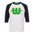 New England Whalers WHA Hockey Raglan Shirt  3/4 Sleeve in White/Black
