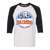 New York Raiders WHA Hockey Raglan Shirt  3/4 Sleeve in White/Black