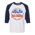 New York Raiders WHA Hockey Raglan Shirt  3/4 Sleeve in White/Navy