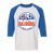 New York Raiders WHA Hockey Raglan Shirt  3/4 Sleeve in White/Royal Blue