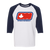 Ottawa Nationals WHA Hockey Raglan Shirt  3/4 Sleeve in White/Navy