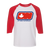 Ottawa Nationals WHA Hockey Raglan Shirt  3/4 Sleeve in White/Red
