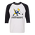 Phoenix Roadrunners WHA Hockey Raglan Shirt  3/4 Sleeve in White/Black