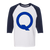 Quebec Bulldogs WHA Hockey Raglan Shirt  3/4 Sleeve in White/Navy
