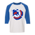 Toronto Toros WHA Hockey Raglan Shirt  3/4 Sleeve in White/Royal Blue