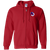 Birmingham Bulls WHA Hockey Team Full Zip Hoodie front view in Red