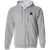 Birmingham Bulls WHA Hockey Team Full Zip Hoodie front view in Sport Grey
