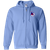 Birmingham Bulls WHA Hockey Team Full Zip Hoodie front view in Carolina Blue
