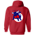Birmingham Bulls WHA Hockey Team Full Zip Hoodie rear view in Red